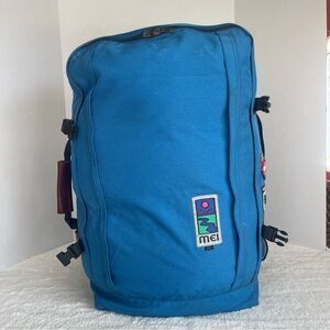 VTG MEI Duffle Bag Hiking Backpack Made in USA - Blue Black - RARE